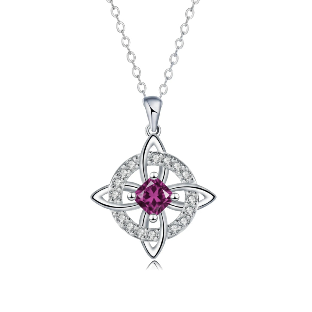 ✨ Mystical Birthstone Witches Knot Necklace – Natural Crystal 🔮💞Protect Your Loved Ones