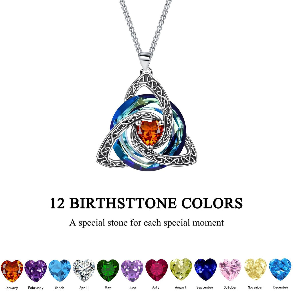 ✨Birthstone Celtic Trinity Knot Necklace – Meaningful Symbol of Love & Connection ❤️