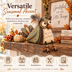 🦉 Rustieke Uil Plankzitter Decoratie met Bungelende Poten — Landelijke Sfeer