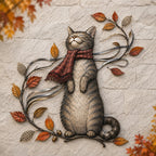 🍁Autumn Cat Metal Wall Decor🐱