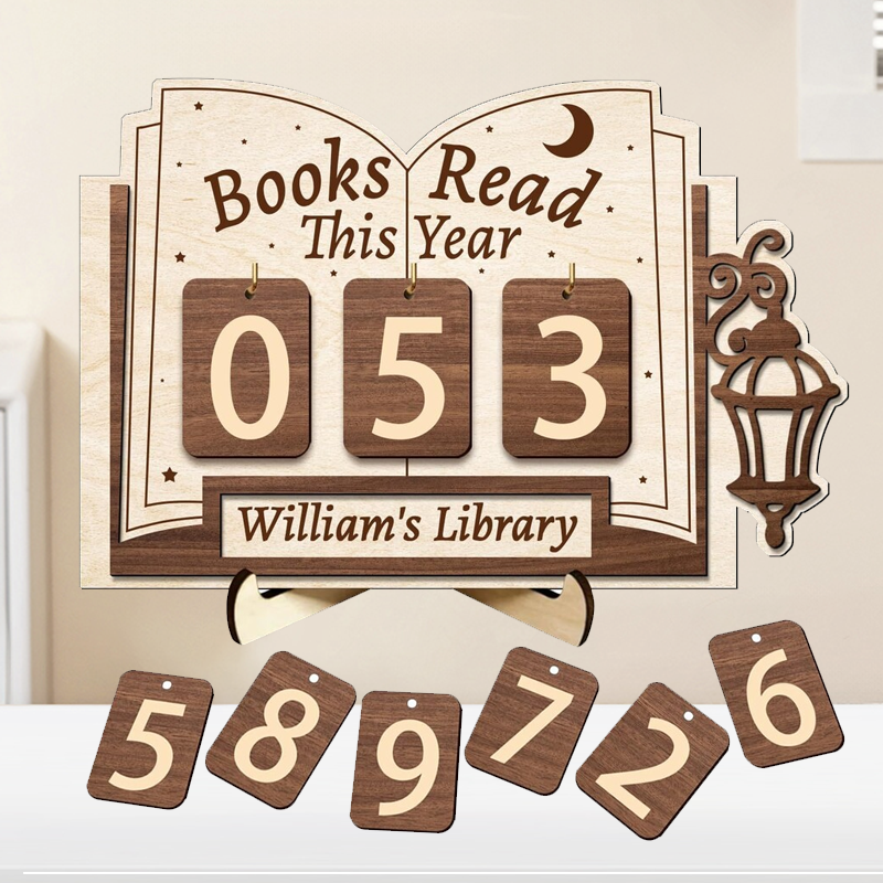 Wooden sign for the annual reading 📚✨