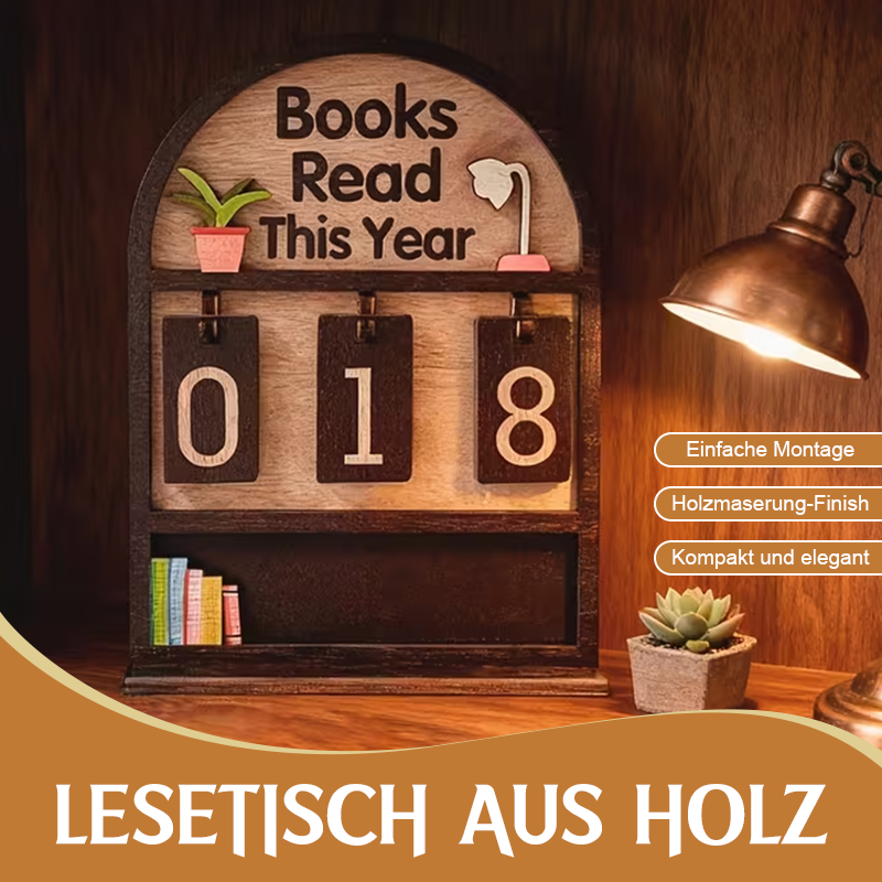 Wooden sign for the annual reading 📚✨