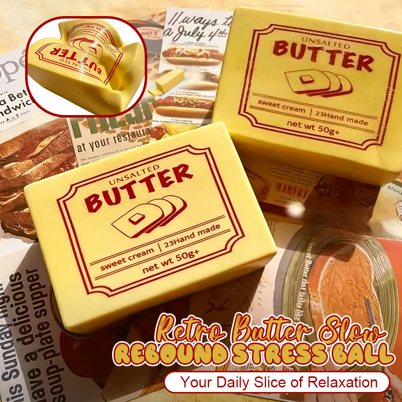 Retro Butter Slow-Rebound Stress Ball🧈 — Your Daily Slice of Relaxation