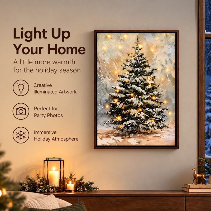 Snowy Christmas Tree Framed Wall Decor
