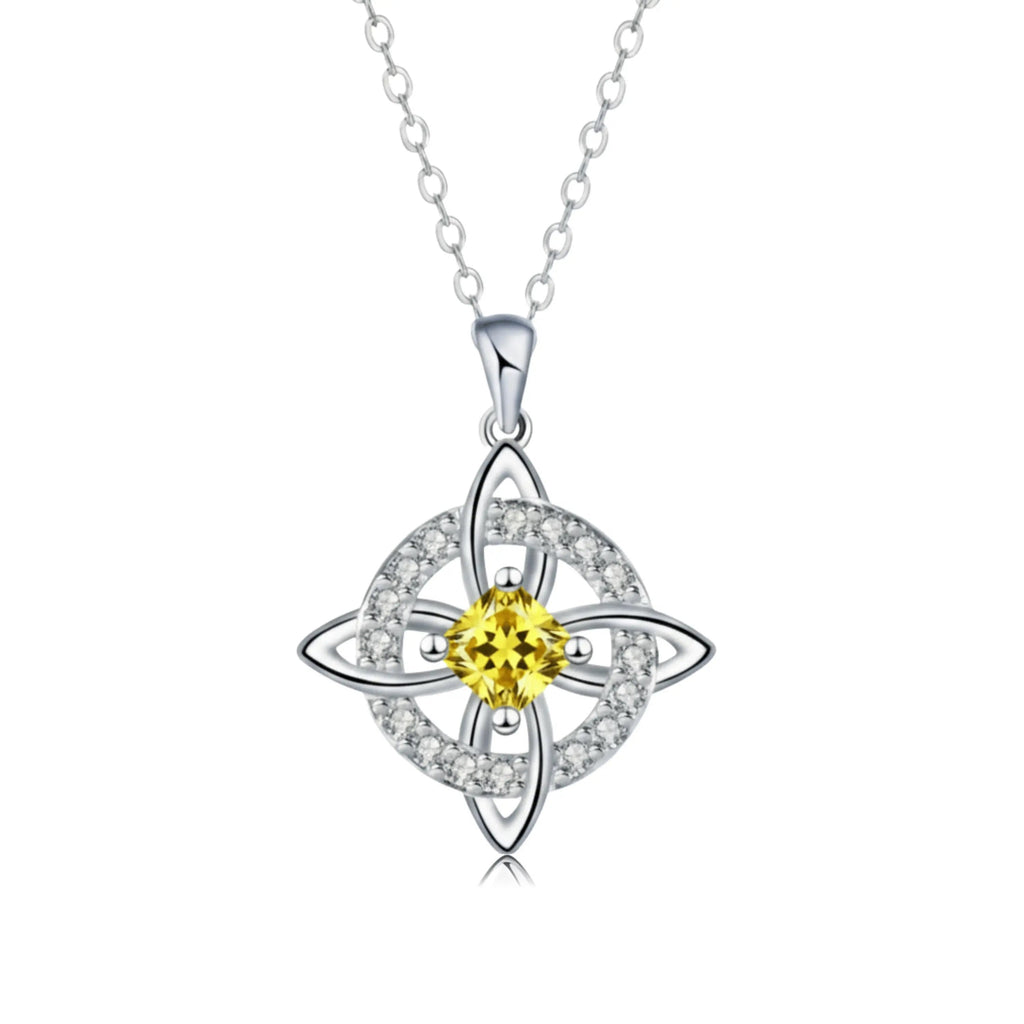 ✨ Mystical Birthstone Witches Knot Necklace – Natural Crystal 🔮💞Protect Your Loved Ones
