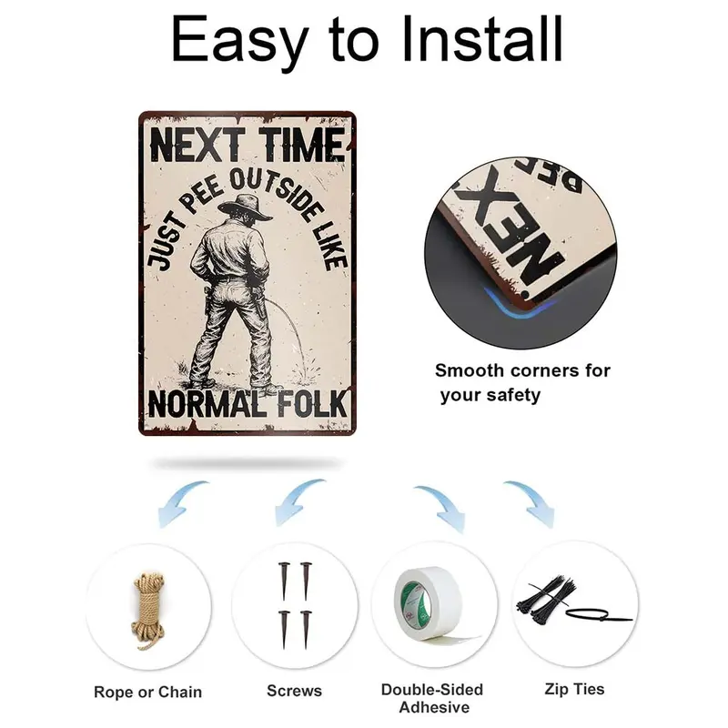 Hilarious Pissing Metal Sign 🤣😜