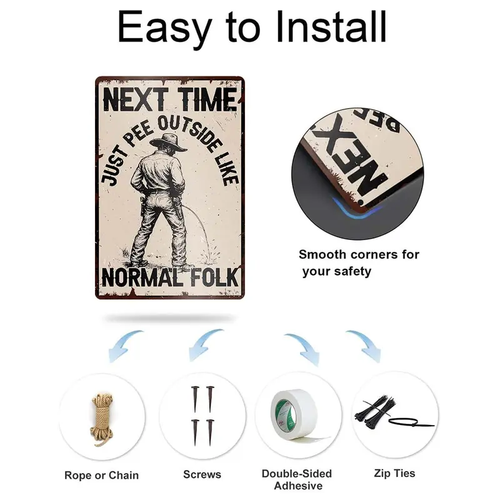 Hilarious Pissing Metal Sign 🤣😜