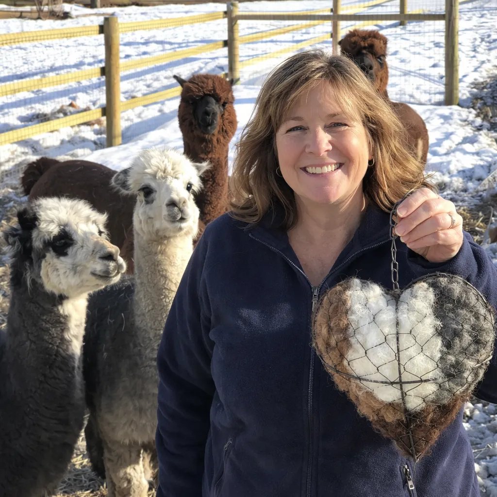 🕊️ Handmade birdhouse made of alpaca fiber in the shape of a hear