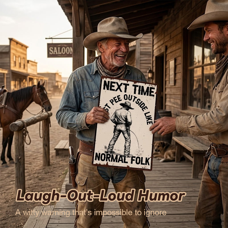 Hilarious Pissing Metal Sign 🤣😜