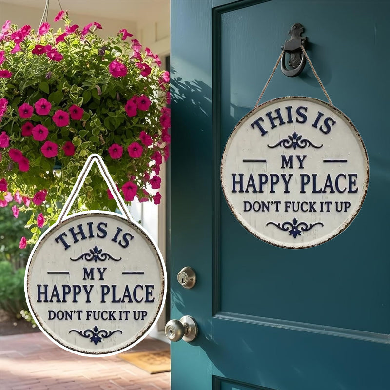 ✨Happy Place – Vintage Statement Metal Sign