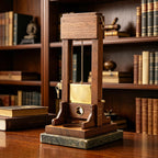 Executive Desktop Cigar Cutter – Vintage Guillotine-Style Cutter with Wood & Metal Display Base