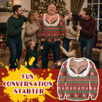 Men's Funny 3D Fake Cleavage Ugly Christmas Sweate