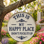 ✨Happy Place – Vintage Statement Metal Sign