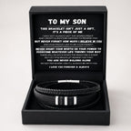 To My Son — Never Walk Alone Braided Bracelet Set 🖤