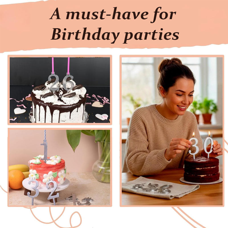 Reusable Number Birthday Candle Holder Set