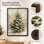 Snowy Christmas Tree Framed Wall Decor