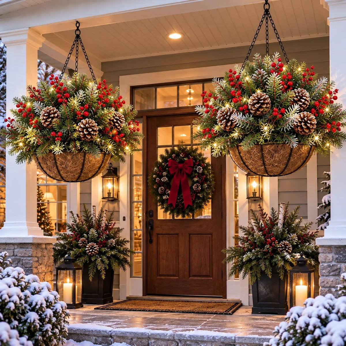 🎄 Last day: 50% OFF🏆Christmas basket with built-in lights |🎄 With built-in lights, weatherproof and maintenance-fre