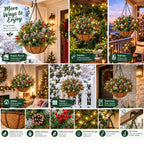 🎄 Last day: 50% OFF🏆Christmas basket with built-in lights |🎄 With built-in lights, weatherproof and maintenance-fre