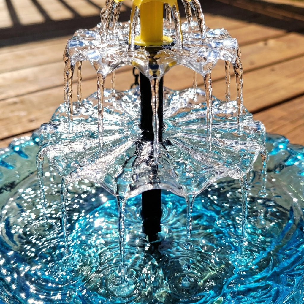 Solar Cascade hanging bird bath fountain