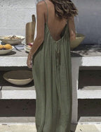 Women's Solid Color Backless Cami Dress