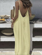Women's Solid Color Backless Cami Dress