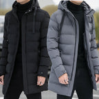 ⌛50% Off Everything! ⏰ Men's Quilted Jacket With Hood, Medium Length 🔥