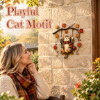 🍁Autumn Cat Metal Wall Decor🐱