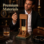 Executive Desktop Cigar Cutter – Vintage Guillotine-Style Cutter with Wood & Metal Display Base