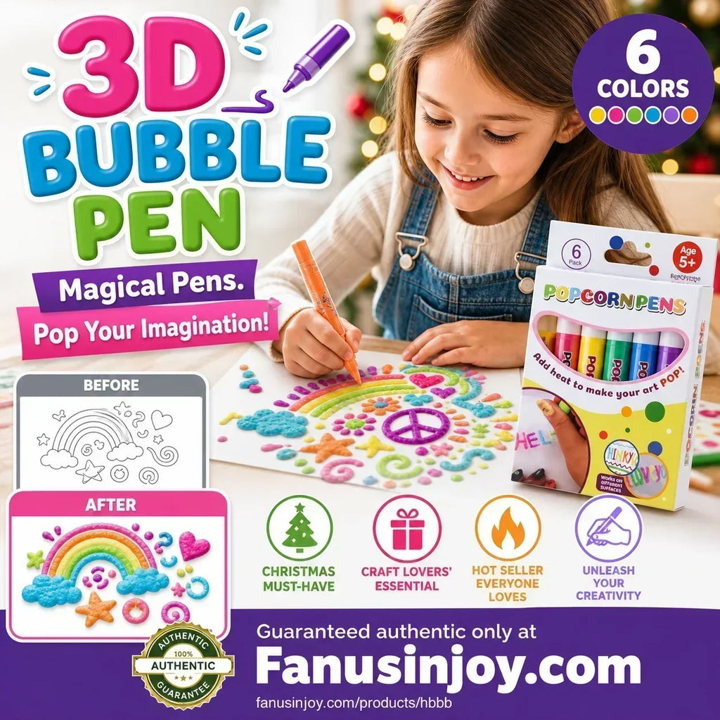 🎁🔮Magic Pen – Draw 3D with one stroke!🎄 DIY Bubble Popcorn Drawing Pens& Buy 2 Get 1 Free 🔥