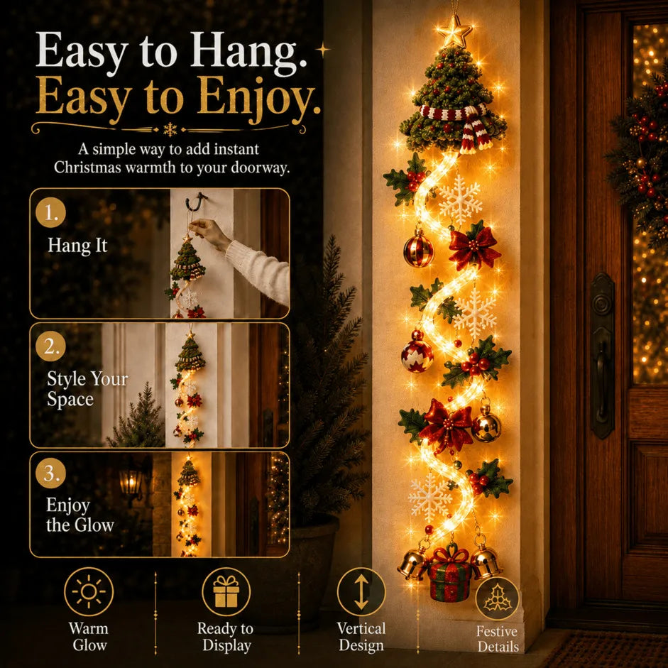 ⏳ Last day with 49% off – 🎄MerryCascade™: festive door hanging lights for Christmas | 6 festive designs with lights✨