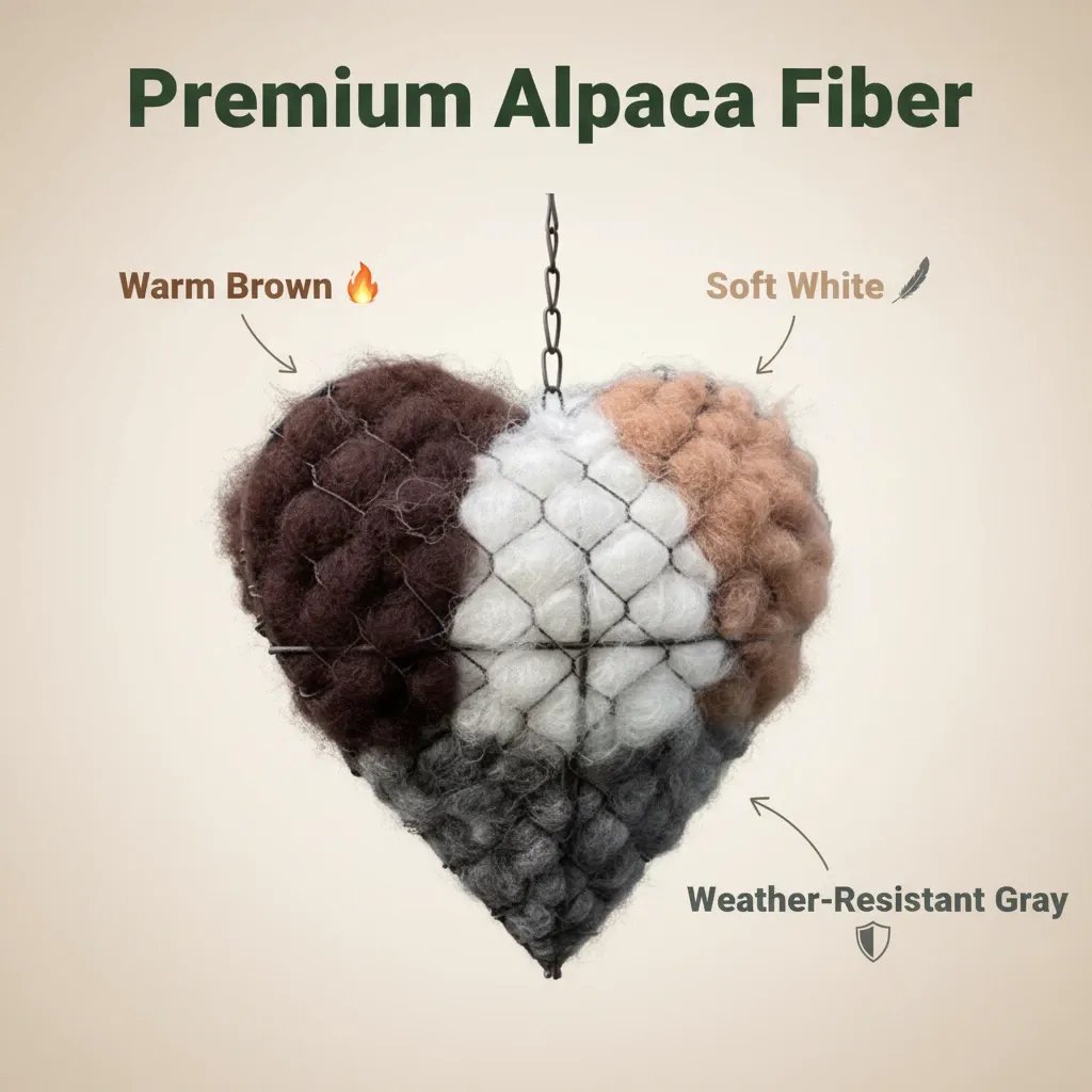 🕊️ Handmade birdhouse made of alpaca fiber in the shape of a hear