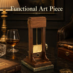 Executive Desktop Cigar Cutter – Vintage Guillotine-Style Cutter with Wood & Metal Display Base