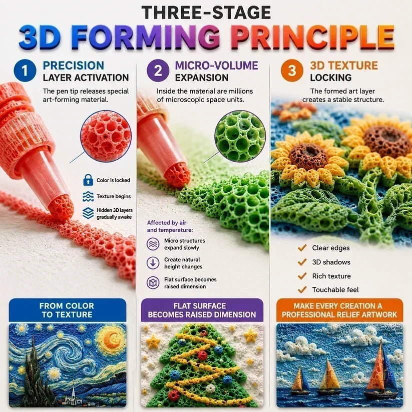 🎁🔮Magic Pen – Draw 3D with one stroke!🎄 DIY Bubble Popcorn Drawing Pens& Buy 2 Get 1 Free 🔥