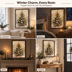 Snowy Christmas Tree Framed Wall Decor