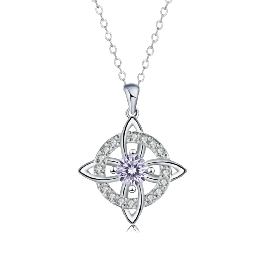 ✨ Mystical Birthstone Witches Knot Necklace – Natural Crystal 🔮💞Protect Your Loved Ones