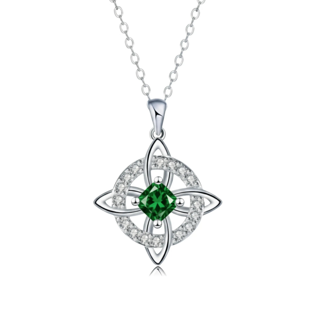 ✨ Mystical Birthstone Witches Knot Necklace – Natural Crystal 🔮💞Protect Your Loved Ones