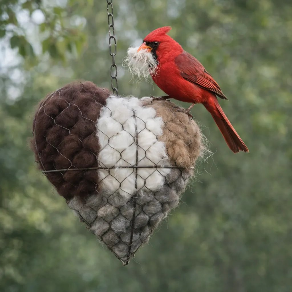 🕊️ Handmade birdhouse made of alpaca fiber in the shape of a hear