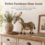 🐴 Rustic Donkey Figurine ✨ Distressed Vintage Resin Farmhouse Tabletop Decor