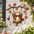 🍁Autumn Cat Metal Wall Decor🐱