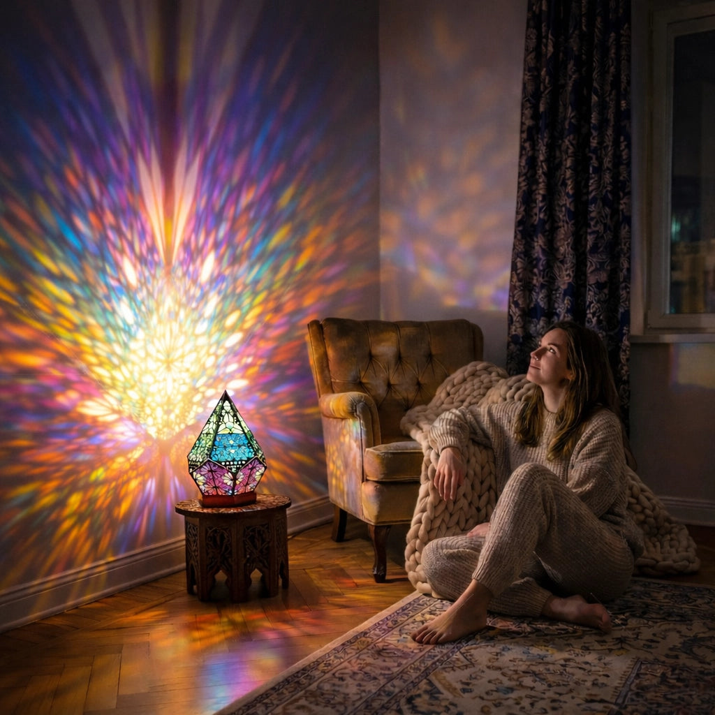 Forest Shadow Lamp - Mosaic Prism Projection Lamp