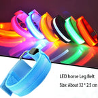 🐎 Horse LED Leg Straps – 4 Pack | Rechargeable Night Riding Safety Lights | Adjustable Velcro Fit for Horses of All Sizes ✨