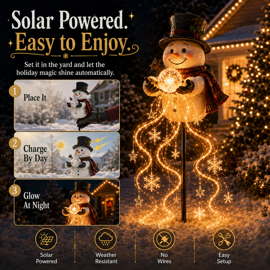🎄49% OFF🎄 Snowman Magic Fountain™-Flowing Snowflake LED Christmas Garden Light❄️