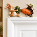 🐰🥕 Funny Bunny Pulling Carrot Wall Decor — 3D Wall-Breakthrough Wooden Spring & Easter Decoration