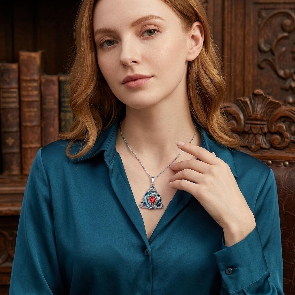 ✨Birthstone Celtic Trinity Knot Necklace – Meaningful Symbol of Love & Connection ❤️