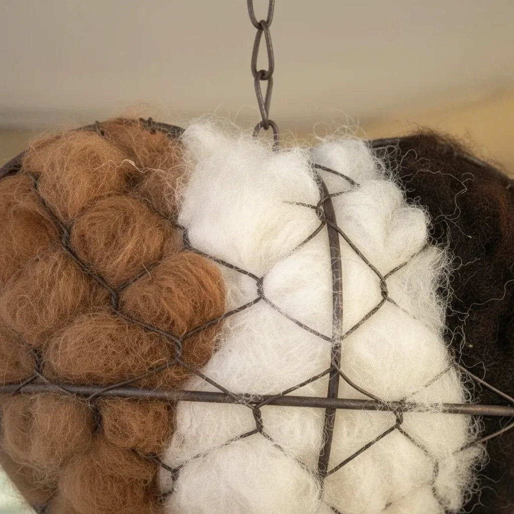 🕊️ Handmade birdhouse made of alpaca fiber in the shape of a hear