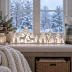🦌 Illuminated Christmas decorations for the window – reindeer & village | 2-piece LED set ✨