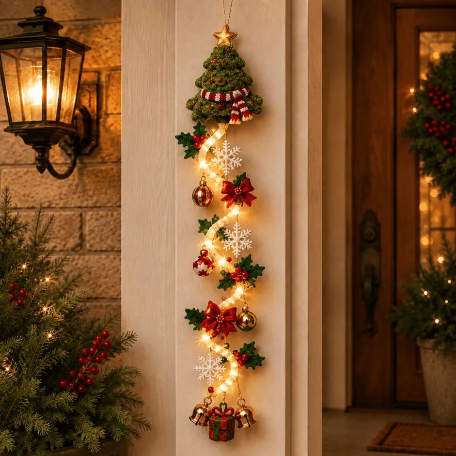 ⏳ Last day with 49% off – 🎄MerryCascade™: festive door hanging lights for Christmas | 6 festive designs with lights✨