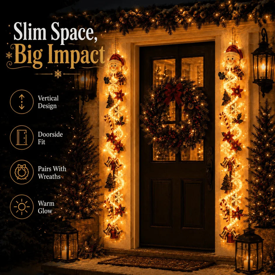 ⏳ Last day with 49% off – 🎄MerryCascade™: festive door hanging lights for Christmas | 6 festive designs with lights✨