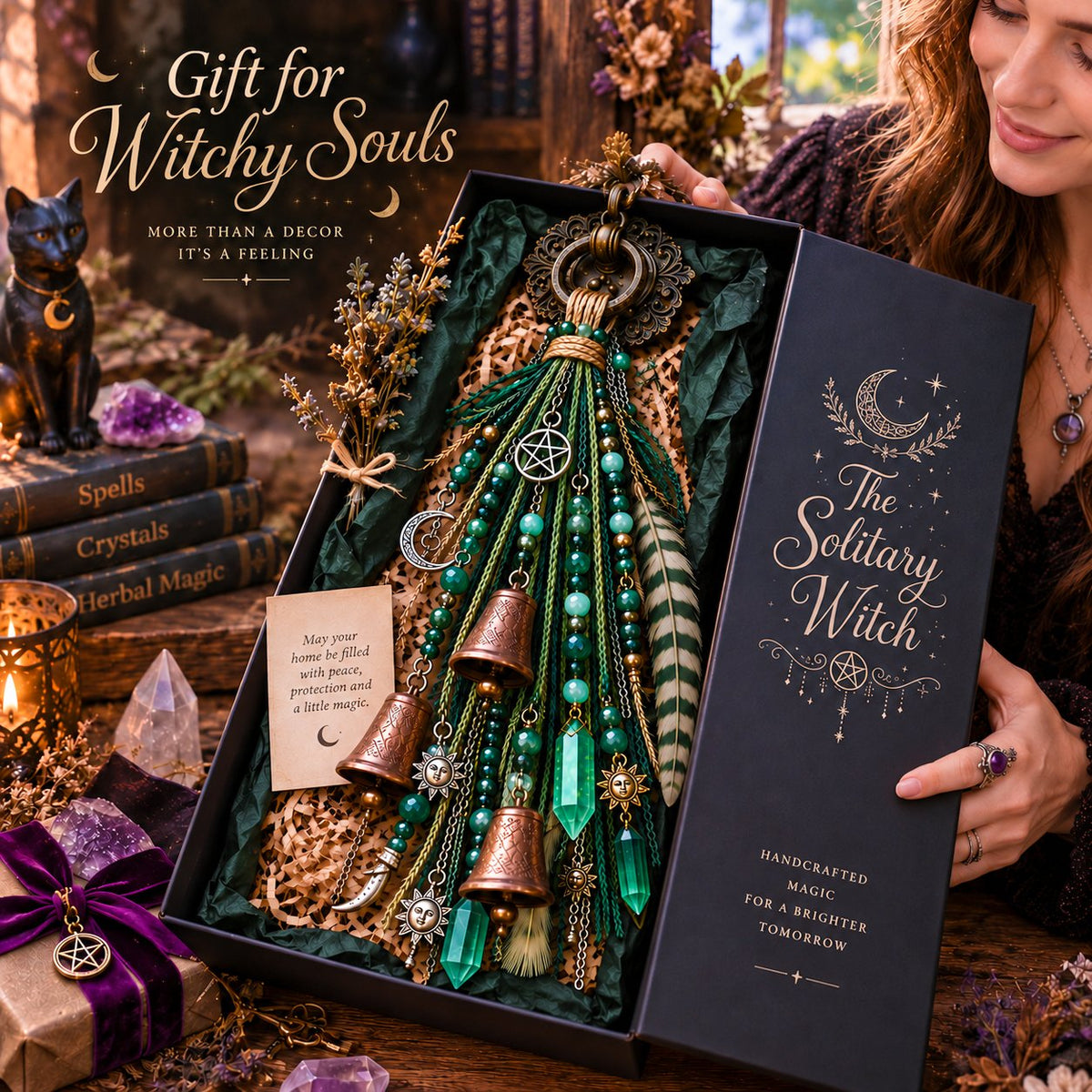 🔮Witch door decoration bell | 🌙Bells, Crystals & Celestial Hanging Decor